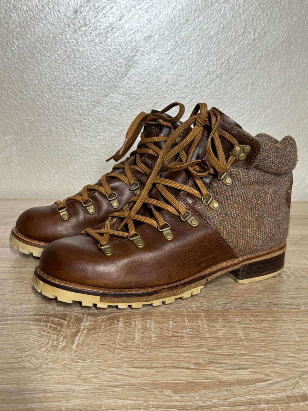 Woolrich Women’s Leather Wool Hiking Ankle Boots Brown US 10 EU 40.5